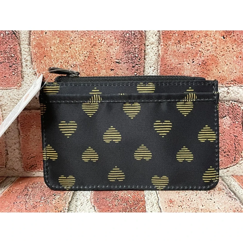Lug Slide Card Holder Wallet Hearts of Gold Black Shooting Star New